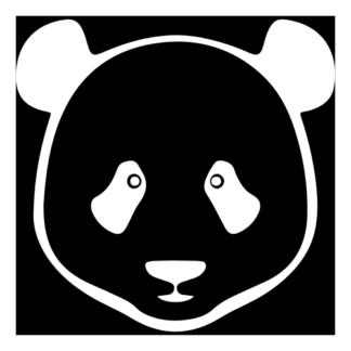 Simple Panda Face Decal (White)
